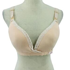 Momma's Comfy Maternity Bra Peach Cotton Xlarge